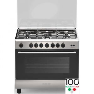 Image de Bompani CDBO906GX - Cuisinière table gaz - 5 foyers - Four gaz - Catalyse - 119 L - B - L 60 x H 85 cm - Inox - table gaz-5 foyers-Four gaz-Catalyse-119 L-B-L 60 x H 85 cm-Inox-Allumage 1 main-Sécurité de table