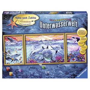 Image de Ravensburger Peinture au numéro - Triptyque : Vie sous-marine