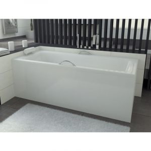 Badland - Baignoire Rectangulaire 100x70 avec tablier en acrylique, Siphon de bain et pieds (support) - Set 4en1 - Fabriqué en ue talia