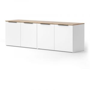 Vicco - Meuble-paroi Wido, Blanc/Sonoma, 2 pi&egrave;ces