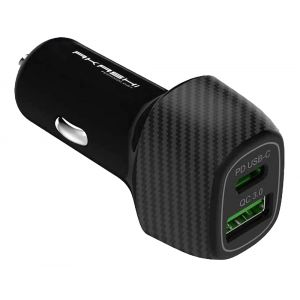Akashi Turbo Chargeur Allume Cigare USB-C 18W + USB-A Quick Charge 3.0