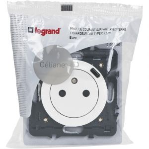 Legrand PRISE 2P+T FR SURF USB CELIANE- BLANC