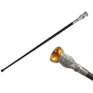 Ruedelafete Canne en métal avec pommeau saphir jaune 93cm