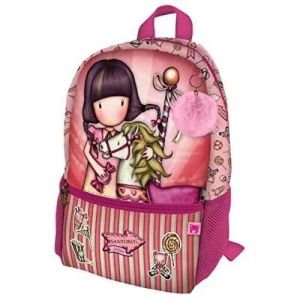 SANTORO- Mini Sac à Dos Adap.Trolley Gorjuss Fairground Carrousel 26 x 34 x 11,4 cm, 1111GJ03T, Rose