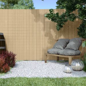 Image de Jarolift Canisse en PVC pour jardin, balcon et terrasse, 140 x 500 cm, bambou semblable &agrave; RAL 1033