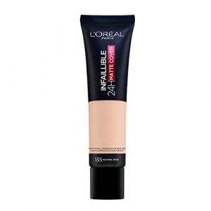 L'Oréal Infaillible Matte Cover Fond de Teint Haute Couvrance Matifiant et Léger - 155 Naturel Rosé - Beige - 24 h