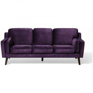 Image de Beliani Canap&eacute; 3 places en velours violet LOKKA