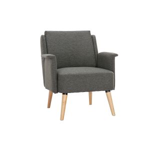 Image de Miliboo Fauteuil scandinave gris foncé et bois AEOLA