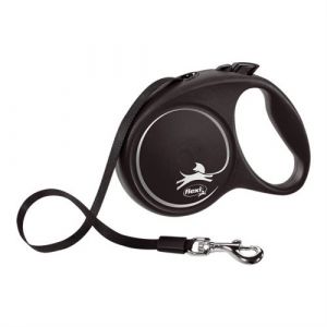 Flexi Laisse pour Chien Fle i BLACK DESIGN 5 m Taille M Silver