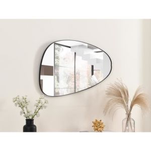 Miroir organique en métal - L. 72 x H. 35 cm - Noir - MANAROLA