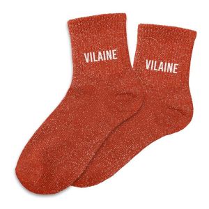 Sud trading Chaussettes Paire de chaussettes rouges à paillettes Vilaine