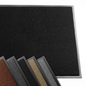 Vounot Tapis de Porte Paillasson d'Entree Interieur et Extérieur Tapis Antidérapant et Anti-Poussière Tapis d’entrée Imperméable Lavable 90x120cm Noir