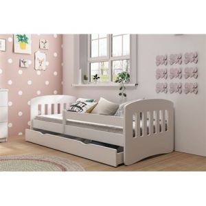 Image de Lit Enfant à barrière 180x80cm avec tiroir et matelas inclus