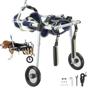Fauteuil Roulant-VEVOR- pour Chien 2 Roues pour Pattes Arrières, Fauteuil Roulant pour Animaux de Compagnie Léger, XS