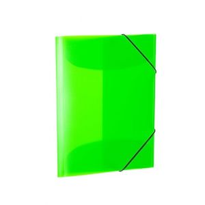 Herma 19658 Classeur A4 transparent vert fluo pour enfant avec rabats intérieurs et élastique en plastique robuste pour garçons et filles