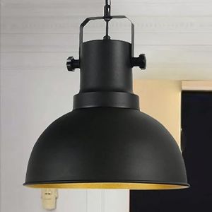 Bamyum - Lampe suspendue simple Noire – Lustre Vintage E27 Ø31 cm Pour Salon, Chambre ou Salle à Manger