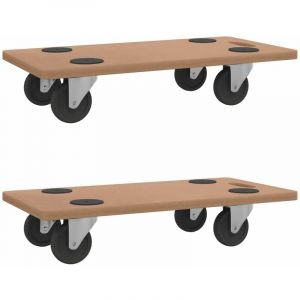VidaXL Chariots sur roulettes 2 pcs rectangulaire bois d'ingénierie