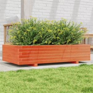 VidaXL Jardini&egrave;re cire marron 110x60x26,5 cm bois de pin massif, jardini&egrave;re d'ext&eacute;rieur, bac &agrave; fleurs, bo&icirc;te &agrave; plantes, jardini&egrave;re de terrasse