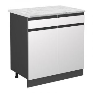 Image de Meuble Cuisine R-Line, 80 Cm Pt Marbre, Blanc, Vicco