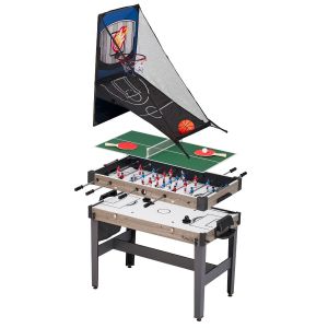Kangui Table de jeux 4 en 1 Babyfoot barres télescopiques, ping pong, hockey, basket
