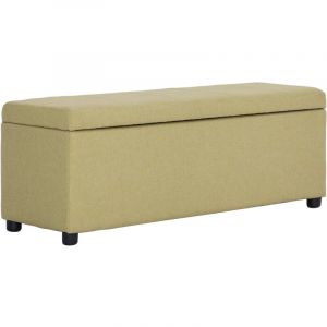 Banquette pouf tabouret meuble banc avec compartiment de rangement 116 cm vert polyester Vert
