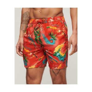 Superdry Maillot de bain Hawaiian Print 17 pouces bleu vert rouge - S