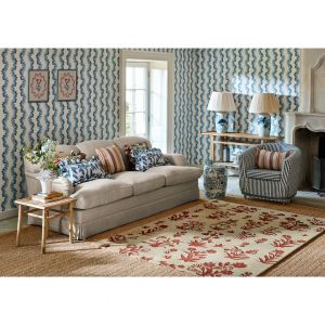 Sanderson Tapis moderne effet 3D floral laine tuft&eacute; main Woodland Brun 140x200 - Brun