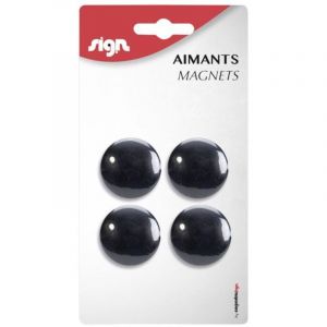 Juvenilia Blister 4 aimants ronds 32mm noirs