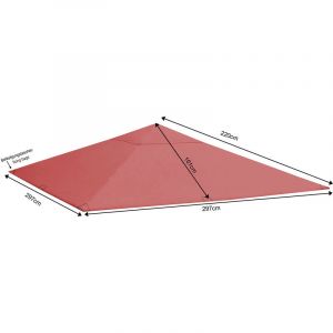 Irwin QUICK STAR Toit de Rechange pour tonnelle de Jardin Orange-Rouge 3 x 3 m