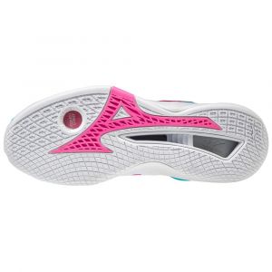 Mizuno Wave Stealth Neo, Chaussure de Handball Femme, White Pinkglo Blueatoll, 37 EU