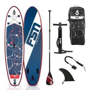 Image de Fusion Paddle gonflable PUNGA 10'8 - 320 x 81 x 15 cm - Stand Up Paddle avec pagaie, leash, pompe et sac de transport