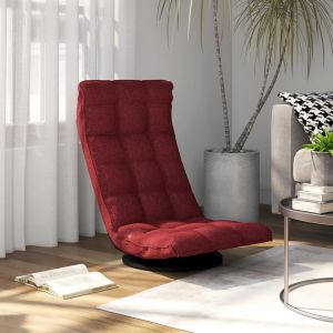 VidaXL Chaise de sol pivotante Rouge bordeaux Tissu