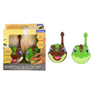 Lexibook Dinosaur, Talkies-Walkies Dinosaures 3D, portée de 500m, 2 canaux de Communication, Clip Ceinture, TW18DINO, Vert