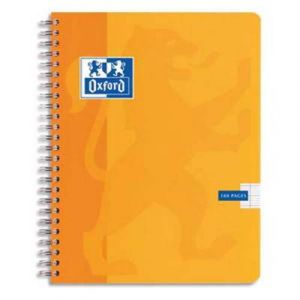 Oxford Lot de 10 Cahiers ESSENTIAL spiralé, 100 pages, Quadrillé 5 x 5, Format 17 x 22 cm. Couverture carte