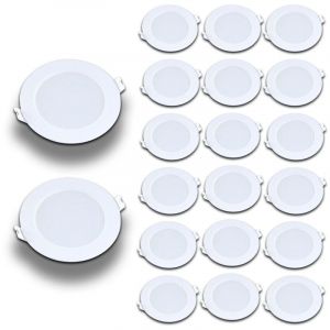 Arum Lighting Lot de 20 encastrables pour plafond 6W Eq 60W 600 lumens Blanc naturel