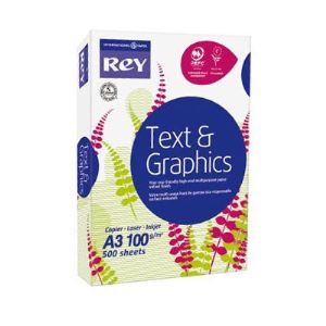 Rey Ramette de 2000 feuilles Text Graphics A3 coloris blanc 100g