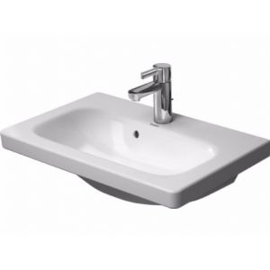 Duravit DuraStyle meuble vasque Compact 63,5cm avec trop-plein, avec banquette pour robinet, 1 trou de robinet, Coloris: Blanc avec Wondergliss