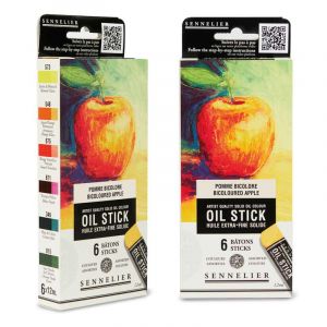 Sennelier 62.1703 Coffret de pastels à l'huile Bicoloured Apple 6 pièces