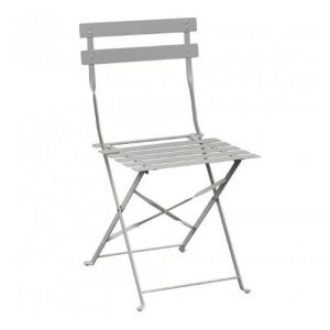 Image de Bolero Materiel Chr Pro Chaise de terrasse en acier gris - Lot de 2 - Gris