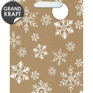 Draeger Paris - Sac cadeau - Beige - Flocons