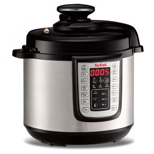 Tefal Fast and Delicious Multicuiseur, Cuisson sous pression, Rapide, Multifonction, 25 Programmes, 6L, 6 Personnes, Noir Inox, CY505EF0