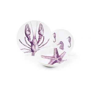 Excelsa Flore et Faune Set de table : 3 assiettes, céramique
