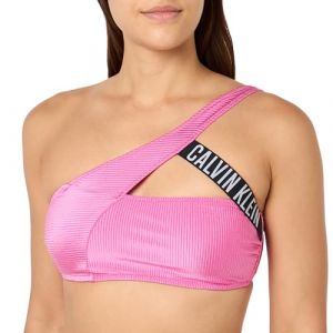 Calvin Klein Haut de Bikini Femme One Shoulder Bralette sans Armatures, Rose (Bold Pink), S