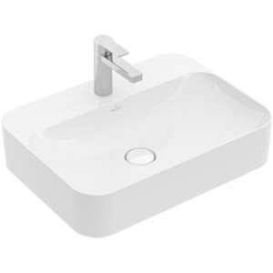 Image de Villeroy & Boch Finion Lavabo à poser 60x44.5cm avec 1 trou pour robinetterie ceramic+ avec trop-plein caché blanc 414264r1