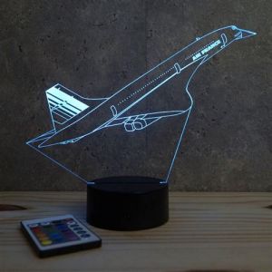 Lampe de chevet veilleuse Concorde avec télécommande - Cadeau anniversaire surprise Collection Déco