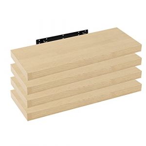 Lot de 4 Étagère Murale. pour Salon.Cuisine.Chambre.Salle de Bain.100x22.9x3.8cm.Jaune Chêne.RG9317kei-4 - Woltu