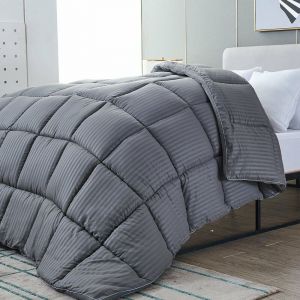 SAMPUR - Couette Luxe Grise 100% Polyester - Duvet Haute Qualit&eacute; Et Ultra Confort - Action Thermor&eacute;gulatrice 4 Saisons - 200 x 200 cm