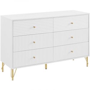 Commode 6 tiroirs - Blanc - lureo