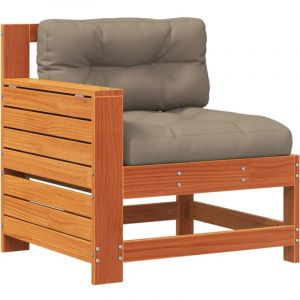 VidaXL Canapé de jardin accoudoir coussins cire marron bois pin massif