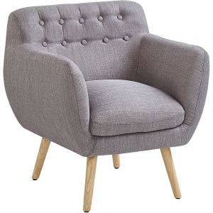 Beliani Fauteuil de salon en tissu gris clair MELBY - gris